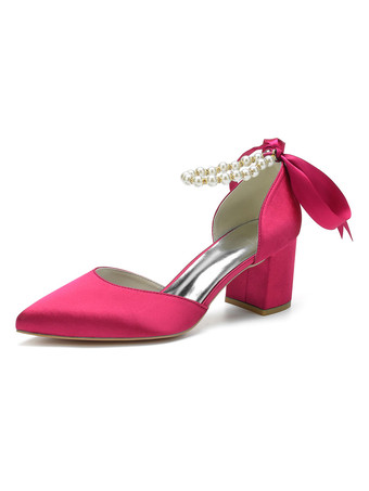 ローズレッド女性のかかと子犬のかかと手作りサテンサンダルロートップブルーアンクルストラップかかと