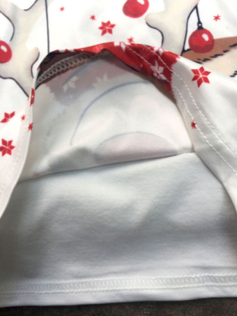 家族のクリスマスのパジャマポリエステル花柄レッドの格子縞のズボン白いブラウスセット