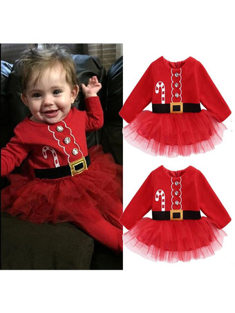 クリスマスの赤いポリエステル繊維のチュニックドレスクリスマスホリデーパーティードレス