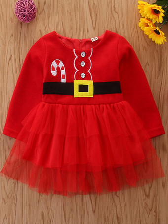 レッド クリスマスの赤いポリエステル繊維のチュニックドレスクリスマスホリデーパーティードレス