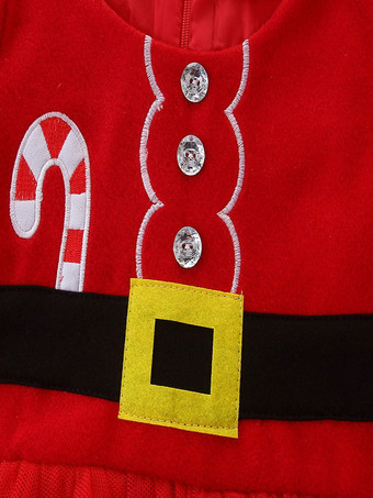 クリスマスの赤いポリエステル繊維のチュニックドレスクリスマスホリデーパーティードレス