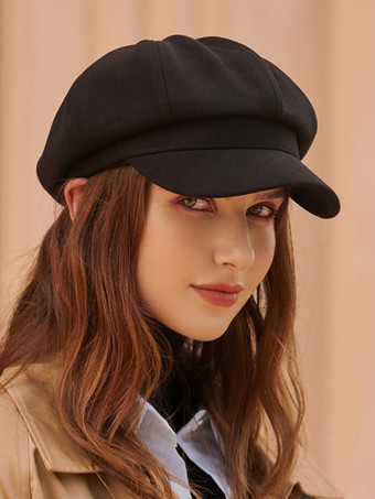 女性の帽子美しいアクリル繊維コーヒーブラウンベレー帽