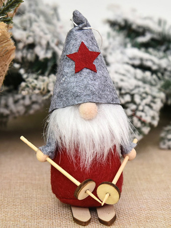 グレイエリックホワイトクリスマスサンタクロース人形ポリエステルファイバークリスマスホリデーコスチューム小道具