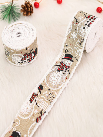 カーキ レッドクリスマスリボンポリエステル繊維レッドクリスマスホリデー小道具