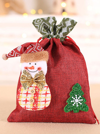 レッド ハンターグリーンクリスマスギフトバッグポリエステルファイバークリスマスホリデー小道具