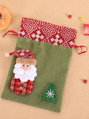 ハンターグリーンクリスマスギフトバッグポリエステルファイバークリスマスホリデー小道具
