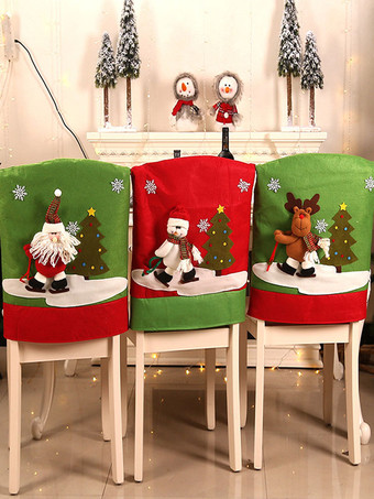 グリーンクリスマスチェアカバーポリエステルファイバークリスマスホリデーコスチューム