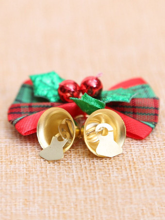 グリーンクリスマスベル蝶結び小道具ポリエステルファイバークリスマスホリデーコスチューム小道具