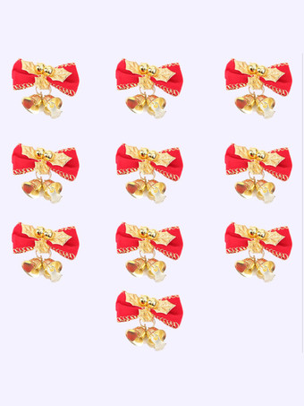 グリーンクリスマスベル蝶結び小道具ポリエステルファイバークリスマスホリデーコスチューム小道具