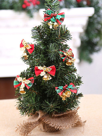 レッド グリーンクリスマスベル蝶結び小道具ポリエステルファイバークリスマスホリデーコスチューム小道具