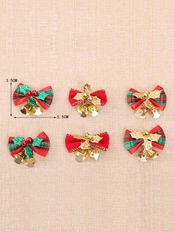 グリーンクリスマスベル蝶結び小道具ポリエステルファイバークリスマスホリデーコスチューム小道具