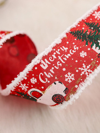 レッドクリスマスリボンポリエステル繊維レッドクリスマスホリデー小道具