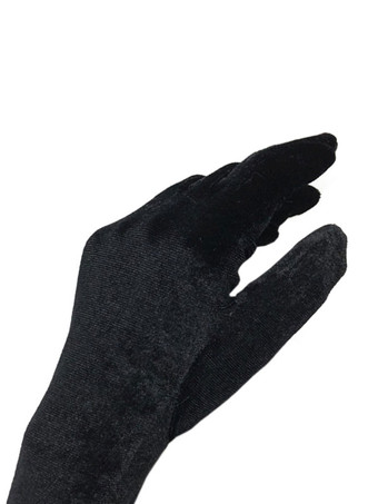 女性用ロンググローブベロアブラックグローブ