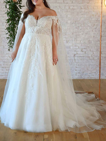 Vestido de novia blanco simple Poliéster Cuello barco Sin mangas Sin espalda Encaje Una línea Vestidos de novia