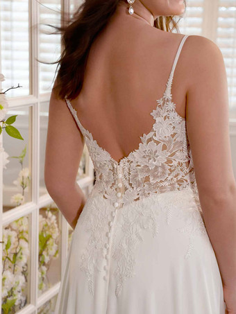 Schlichtes Brautkleid Brautkleider große Größen Polyester A-Linie- elfenbeinweiß Standesamtkleid