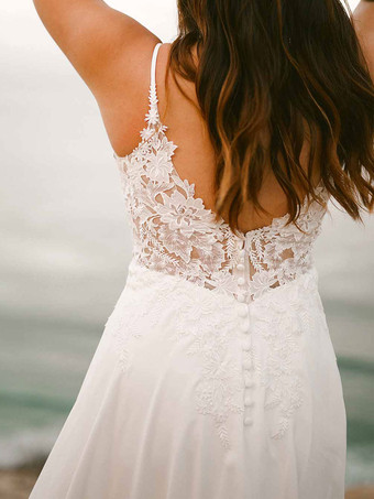 Schlichtes Brautkleid Brautkleider große Größen Polyester A-Linie- elfenbeinweiß Standesamtkleid