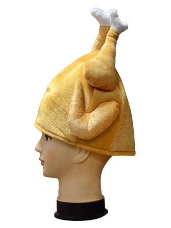 レトロキャップユニセックスイエローローストチキンハットコスチュームアクセサリー