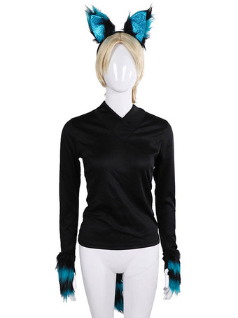 フォックスコスプレコスチュームヘッドバンドグローブテール3ピースセットプラスチックマルディグラコスチュームアクセサリー