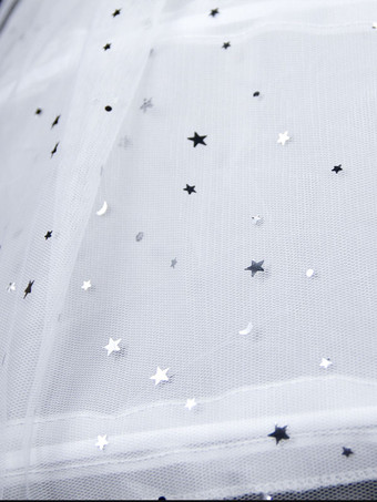 ロリータパニエ ペチコートレースポリエステルゴシックロリータペチコートスタープリントロリータスカート ホワイト