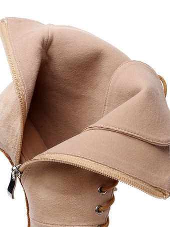 レディースブーツジッパーポインテッドトゥスティレットヒールマイクロスエードアッパーアンクルブーツ