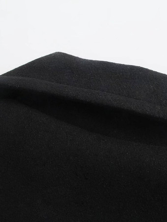 Cappotto poncho nero da donna Cappotto con scollo a V Mantello Capispalla invernale 2025