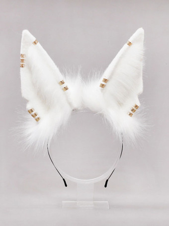 ホワイト ロリータアクセサリー動物の耳ポリエステル繊維 髪飾り その他 ブラック