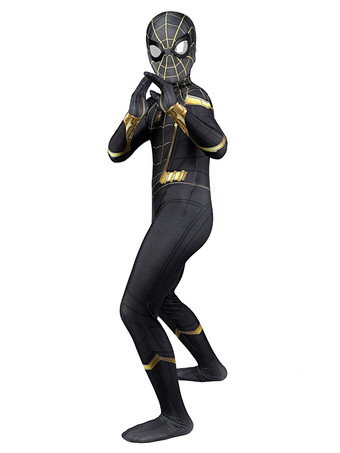 Macacão de cosplay do homem-aranha para crianças macacão de lycra spandex preto fantasia de cosplay de filme da marvel