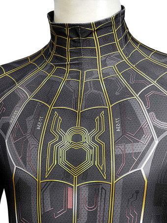 子供用スパイダーマンコスプレジャンプスーツ、黒のライクラ・スパンデックスジャンプスーツ、マーベル映画コスプレ衣装