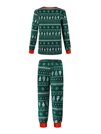大人のポリエステルクリスマスパターンパンツトップ2ピースセットの家族のクリスマスパジャマ