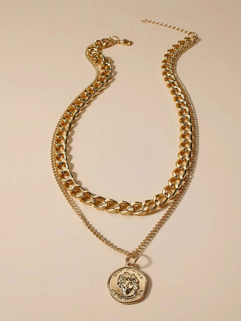 ゴールド ネックレスブロンド合金女性ジュエリーペンダント