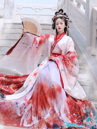 中国魏晋王朝のビッグスリーブシャツにビッグスリーブコート3点セットエリックホワイト長袖ポリエステル漢王朝衣装