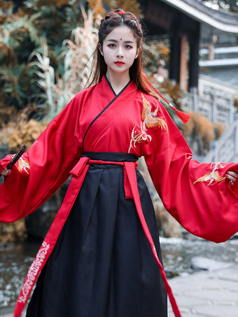中国風漢服3点セット長袖ポリエステルドレス衣装