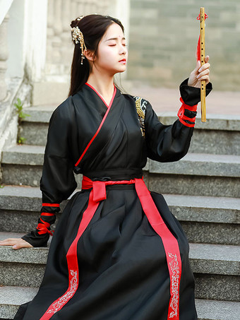 中国風漢服3点セット長袖ポリエステルドレス衣装