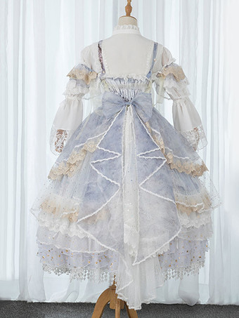 ブラックロリータペチコートレースポリエステルスタープリントゴシックロリータペチコートスカート