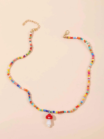 ネックレスTureRed幾何学的合成樹脂ビーズの女性のジュエリー