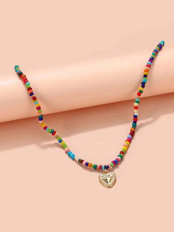 ネックレスTureRedフローラルプリント合成樹脂チェーンノンストーン女性ジュエリー