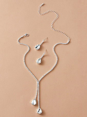 Ensemble de bijoux de mariage collier et boucle d'oreille Cadeau de Saint Valentin