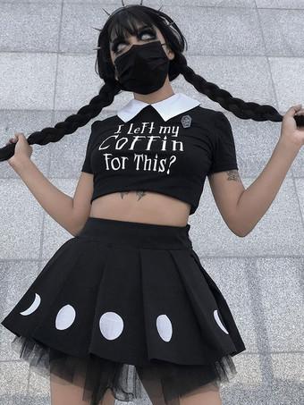 Lolita Mini Pleated Skirt - Black