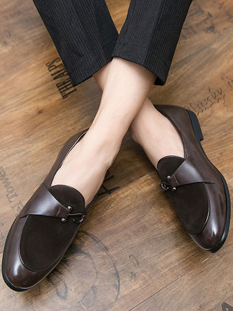 メンズ モンクローファー プロムパーティー ウェディングシューズ スリッポン メタルディテール ラウンドトゥ ブルーローファー プロムパーティー ウェディングシューズ