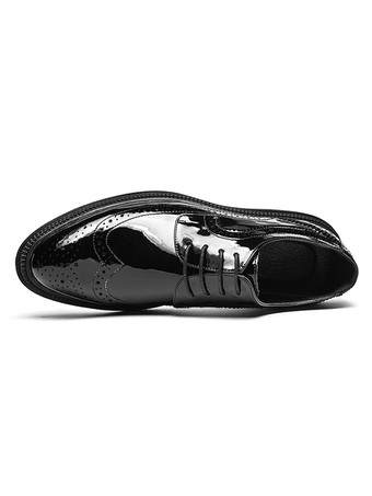 Wedding Dress Derby Formal Shoes For Men Round Toe Strap Adjustable Lace Up White Derby Shoes