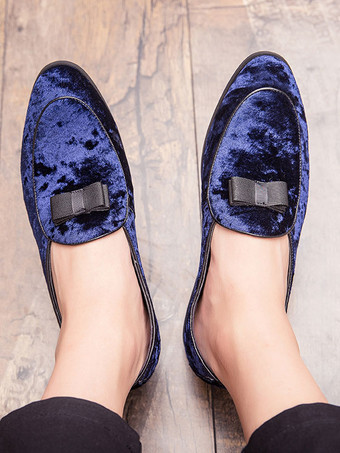 メンズ ベルギーローファー プロムパーティー ウェディングシューズ リボン スリッポン ローカット ブルーローファー プロムパーティー ウェディングシューズ