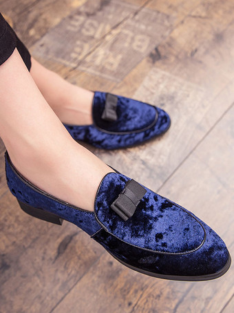 メンズ ベルギーローファー プロムパーティー ウェディングシューズ リボン スリッポン ローカット ブルーローファー プロムパーティー ウェディングシューズ