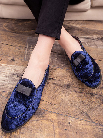 メンズ ベルギーローファー プロムパーティー ウェディングシューズ リボン スリッポン ローカット ブルーローファー プロムパーティー ウェディングシューズ