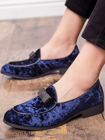 メンズ ベルギーローファー プロムパーティー ウェディングシューズ リボン スリッポン ローカット ブルーローファー プロムパーティー ウェディングシューズ