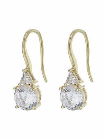 ブライダルイヤリングスライバーキュービックジルコニアラインストーンメッキピアスウェディングジュエリー