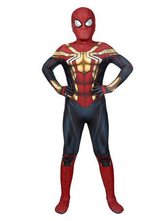Spiderm Cosplay für Kinder Rot Blue Lycra Spandex Ganzkörper Superhelden Cosplay Overall