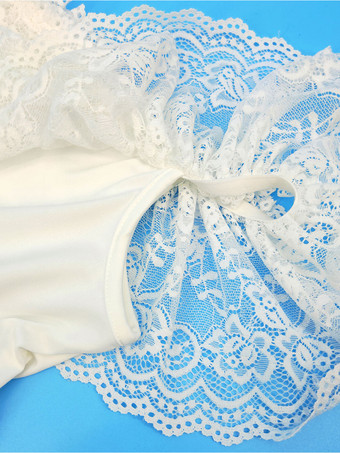 アイボリーフラワーガールドレスバトーネックノースリーブプリーツコットンブレンドポリエステルレースキッズソーシャルパーティードレス