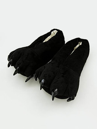 ブラック 着ぐるみ　フットウェア　フランネルソックスリッパ　ハロウィン　コスチューム　着ぐるみパジャマ
