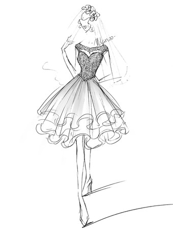 Robe mariée courte col rond en dentelle jupe à plusieurs niveaux au dessus de genou Robe de mariage