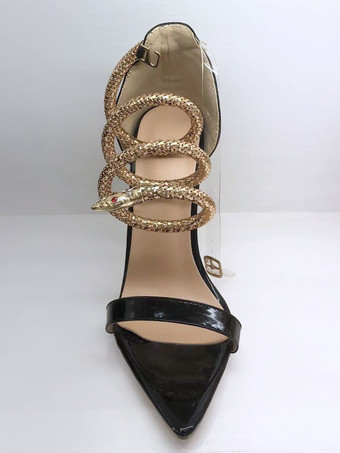 女性用スネークストラップスチレットヒールセクシーサンダル